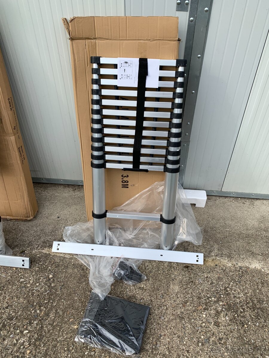 380 cm teleskopický hliníkový žebřík skládací 4.8m