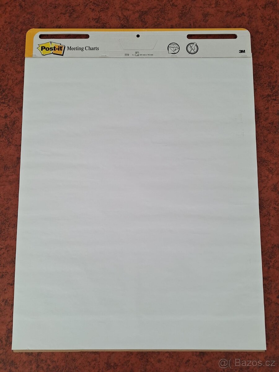 Samolepicí flipchart Post-it, 63,5 cmx 76,2 cm, bílý – 3 ks