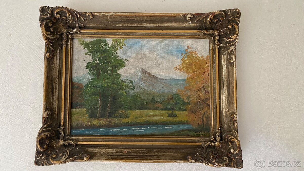 Starý malovaný obraz..Autor Podlesný