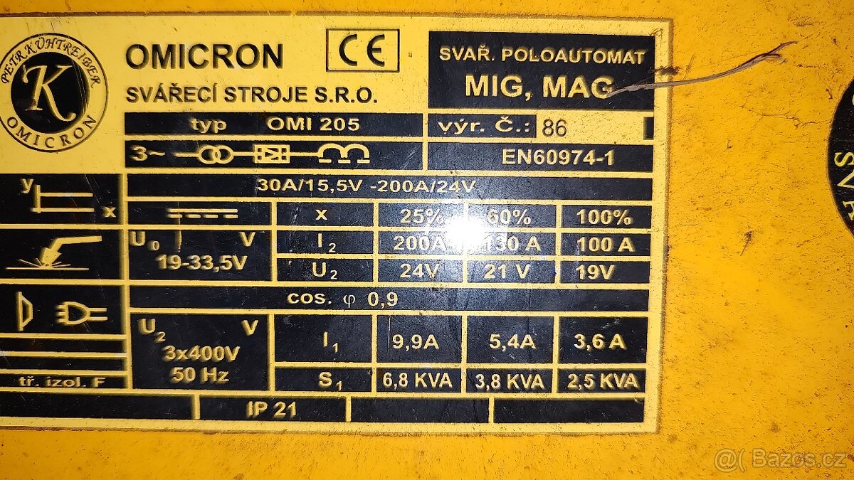 Svářečka CO2 mig / mag omicron 205