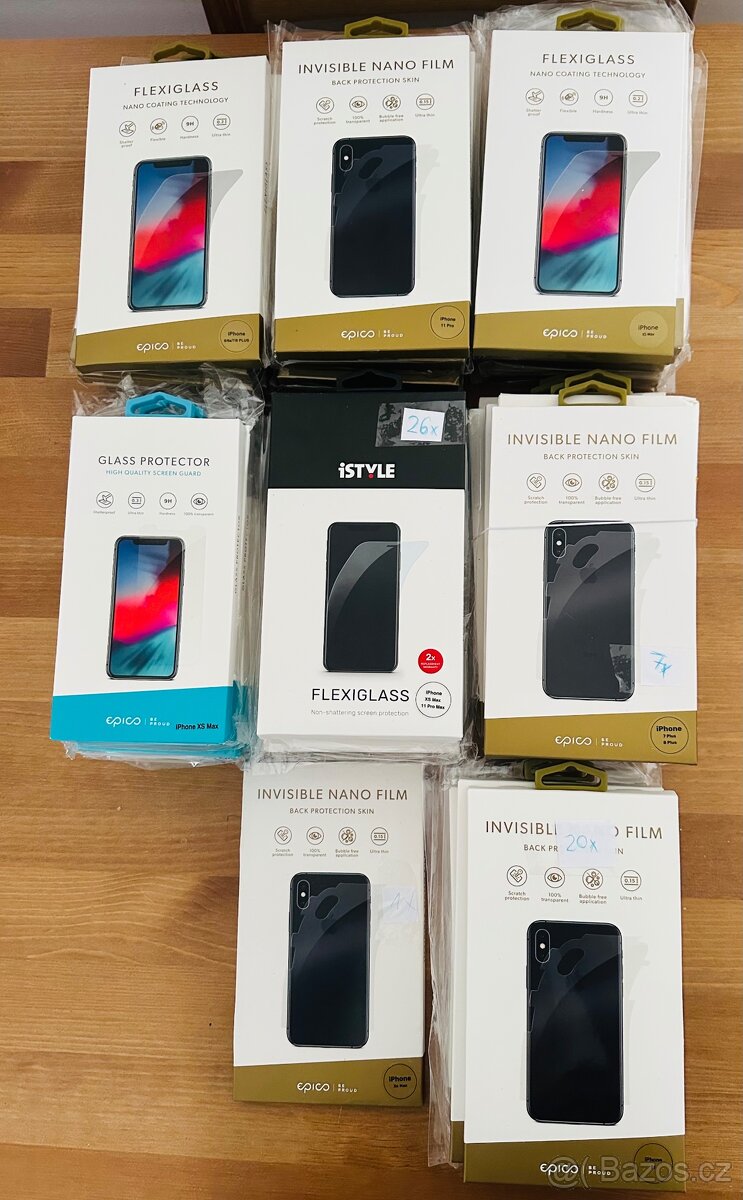 Prodám(cca nad 500ks)EPICO/iStyle ochranných skel/folií iPho