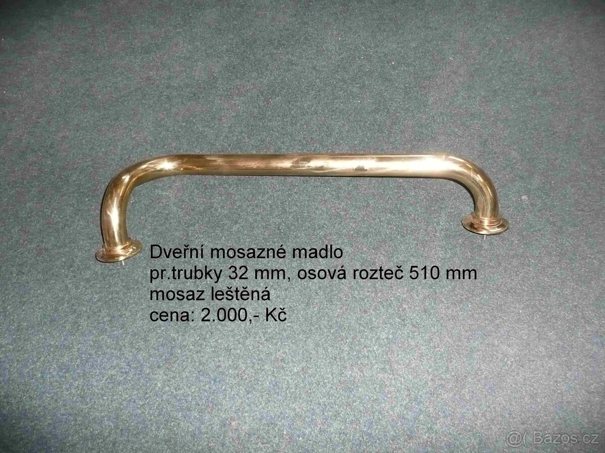 Mosazné dveřní madlo ohýbané
