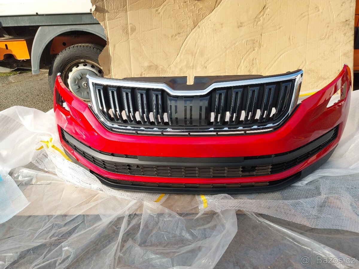 Přední nárazník Škoda Kodiaq kompletní Velvet Red
