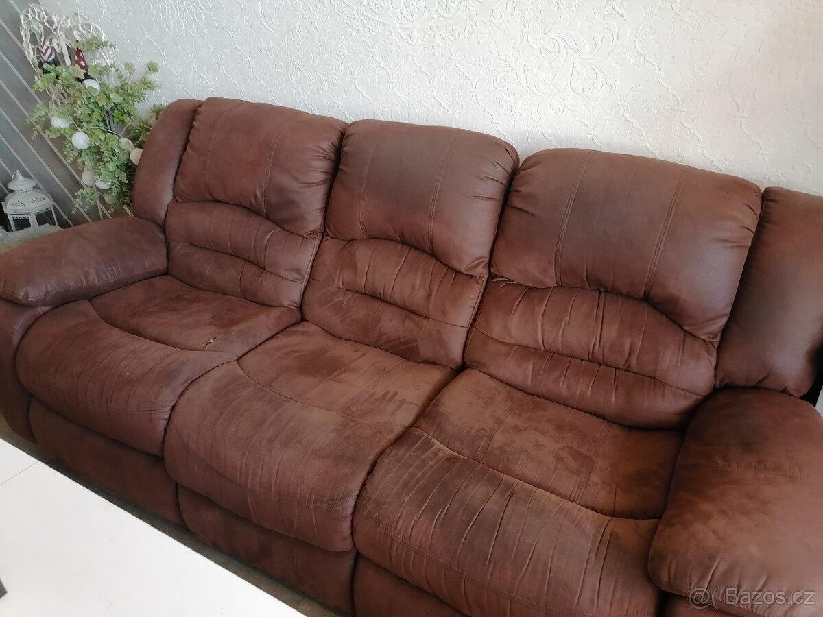 Kožená sedací souprava 3 dílna