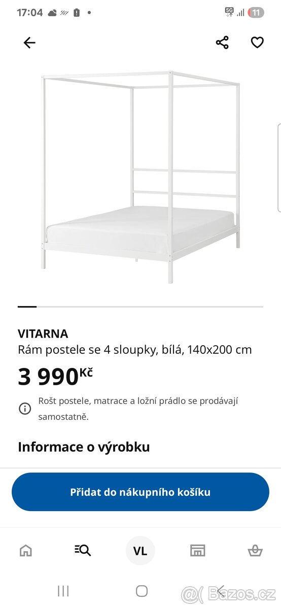 Postel ikea 140x200