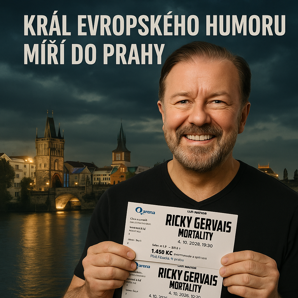 2 vstupenky – Ricky Gervais, Praha (O2 arena) – 4. 10