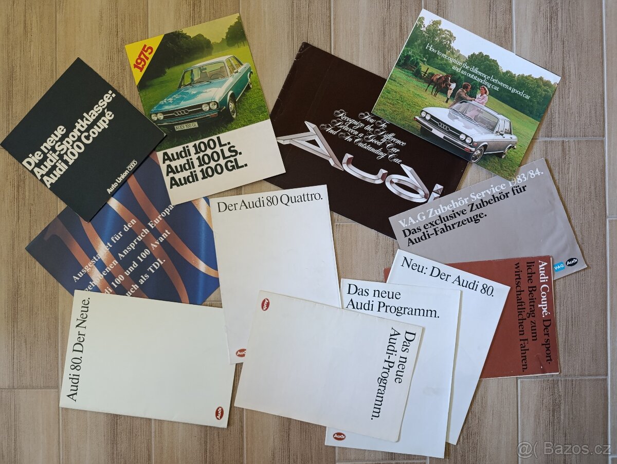 Prospekty Audi - Auto Union, NSU, DAF, BMW, 60.-90. léta.