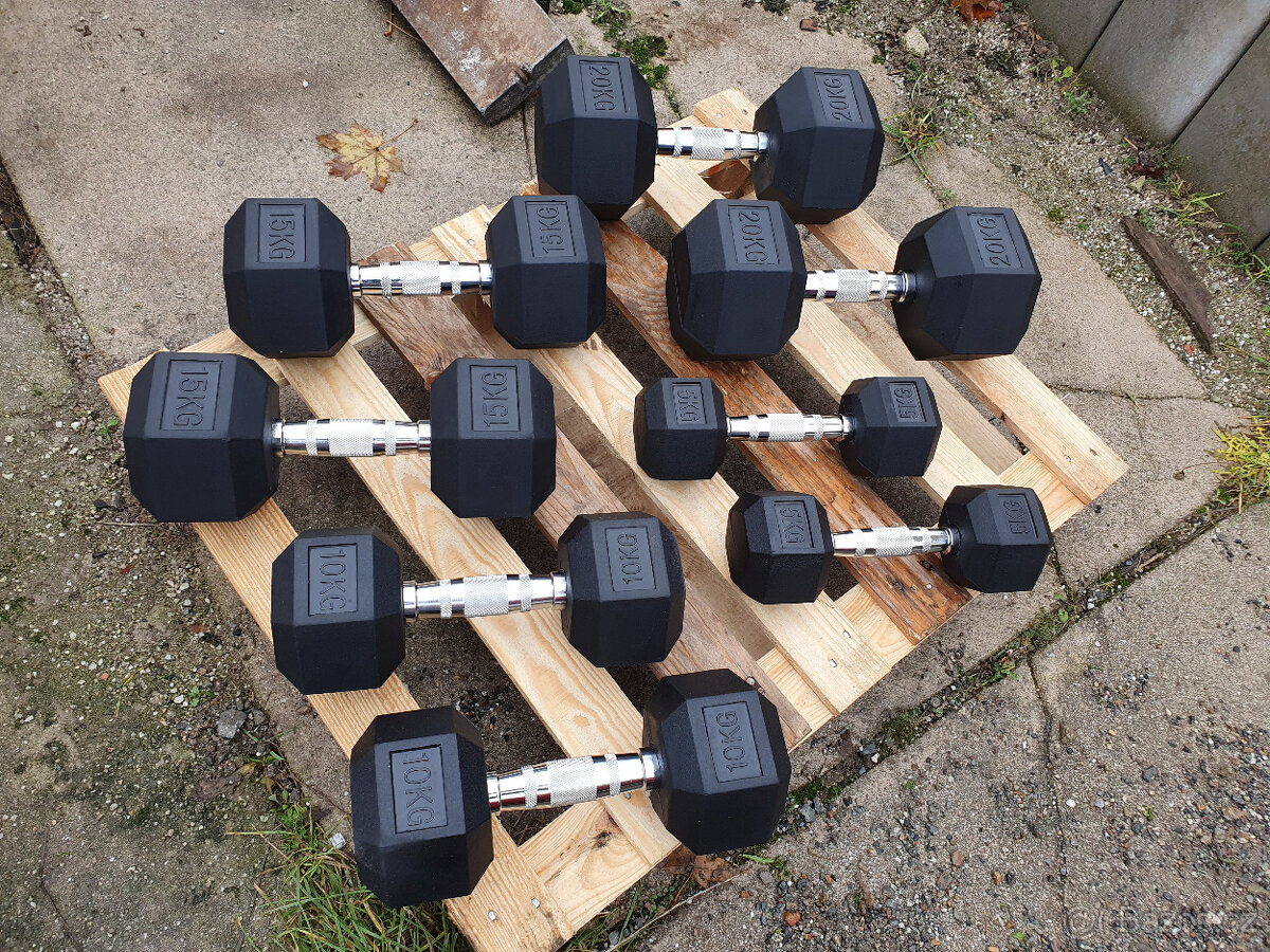 jednoruční činky sada 100kg HEXA