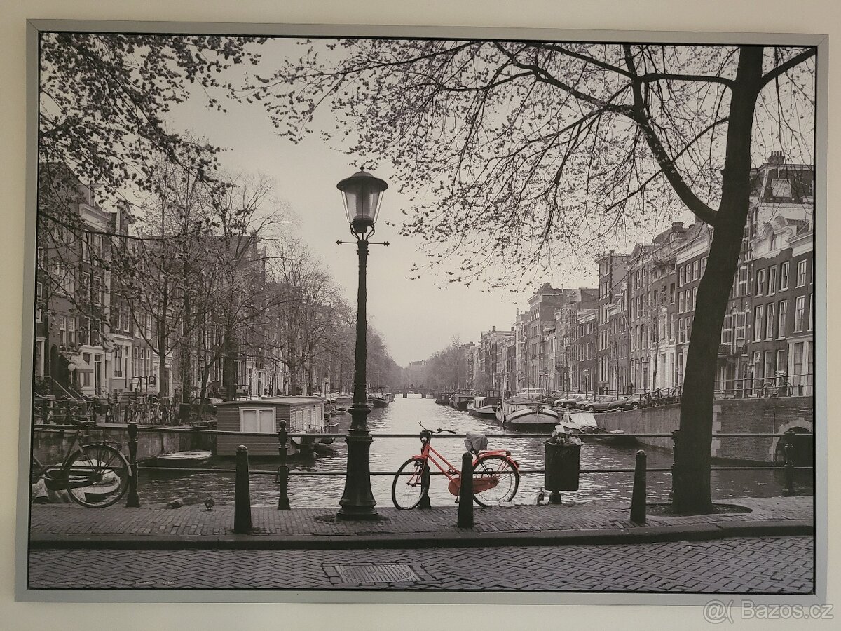Velký obraz Amsterdam v rámu 100 x 140 cm
