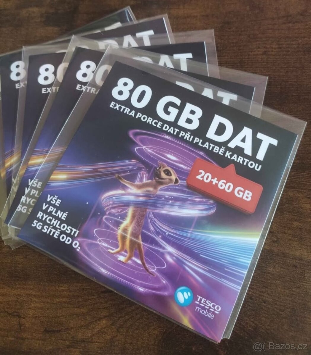 Datová SIM karta Tesco Mobile 20+60 GB