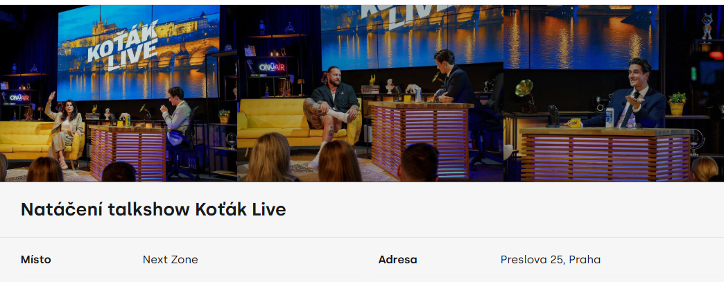 Natáčení talkshow Koťák Live