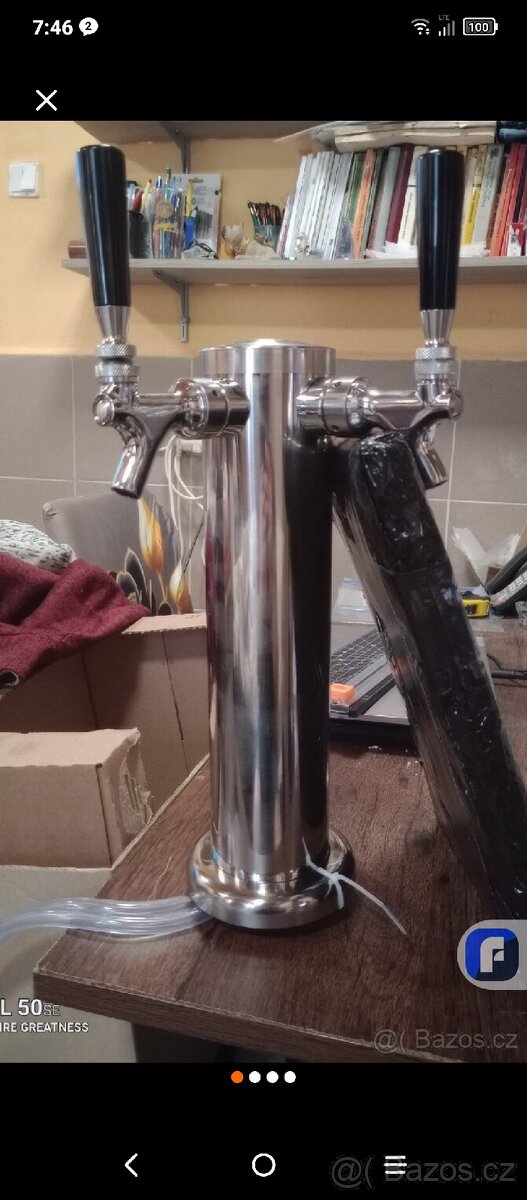 Výčepní pípa 2 pákové kohouty.