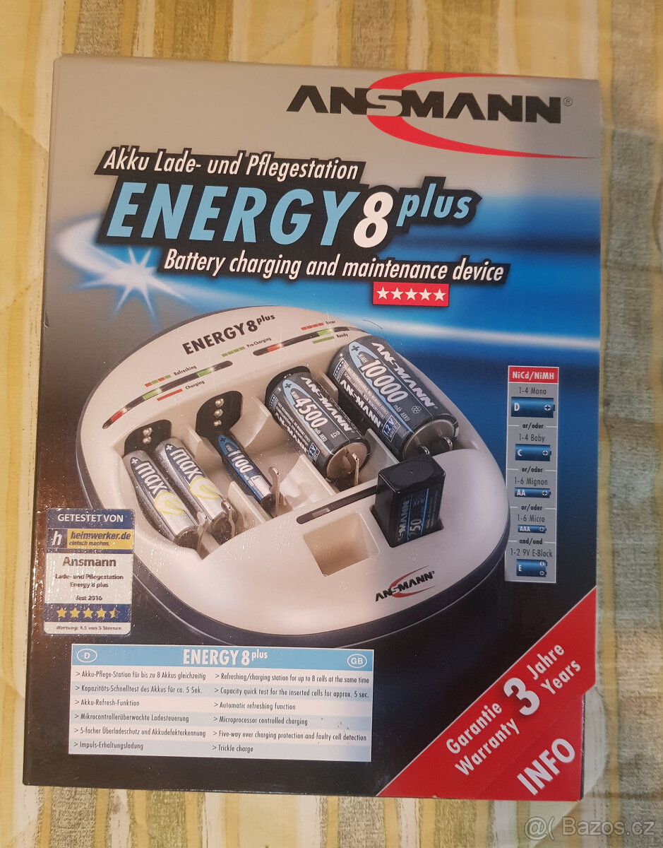 Ansmann Energy 8 Plus nabíječka baterií NiCd NiMH