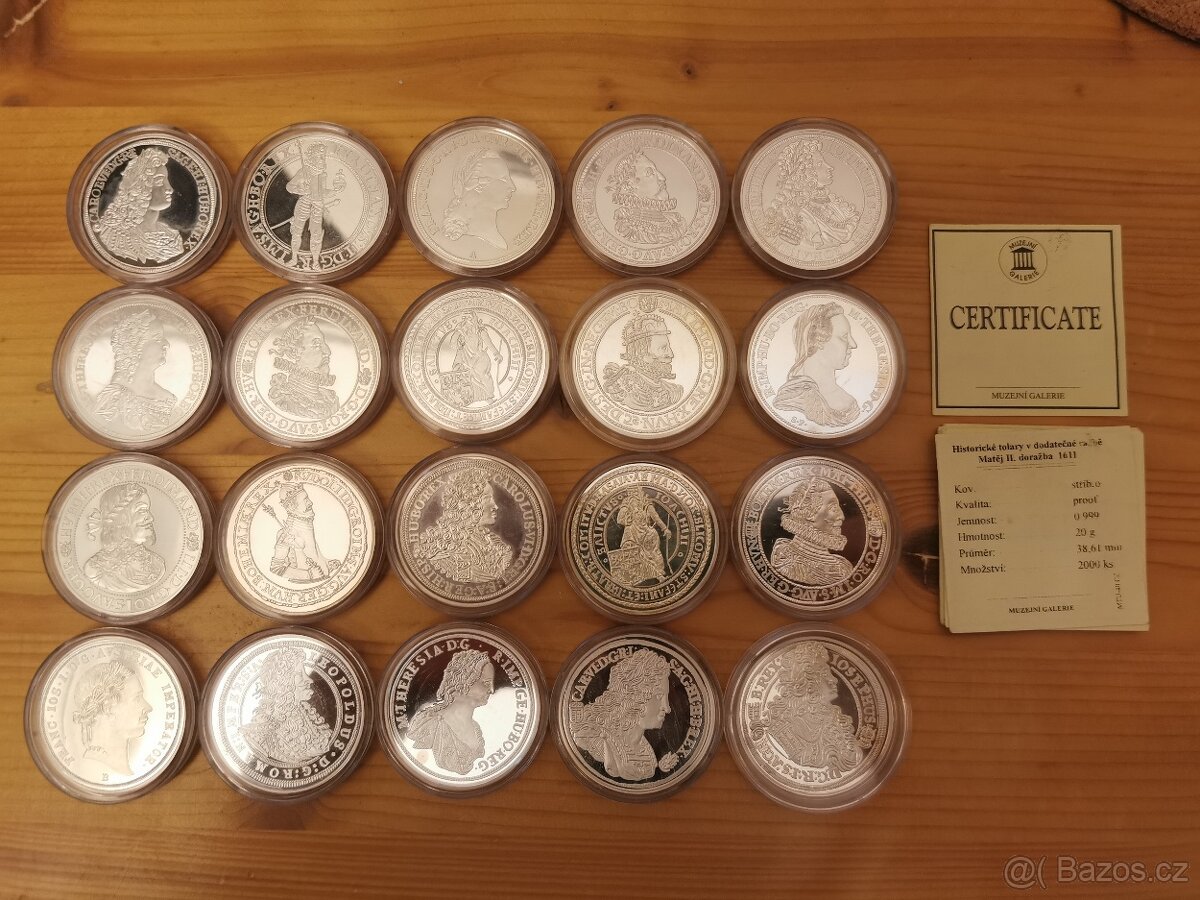 Investiční stříbro - Repliky historických stříbrných tolarů