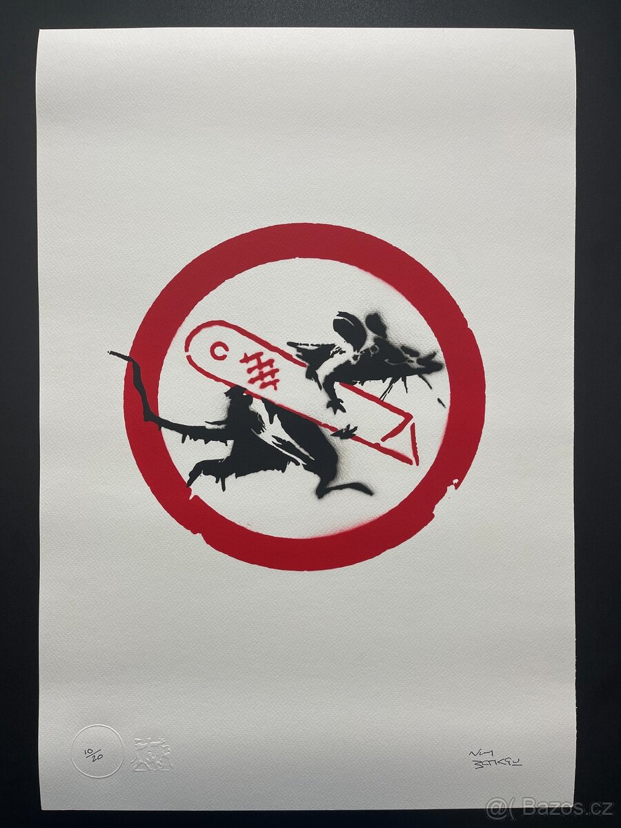 BANKSY/NOT BANKSY, ORIGINÁLNÍ RUČNĚ STŘÍKANÝ SPREJ