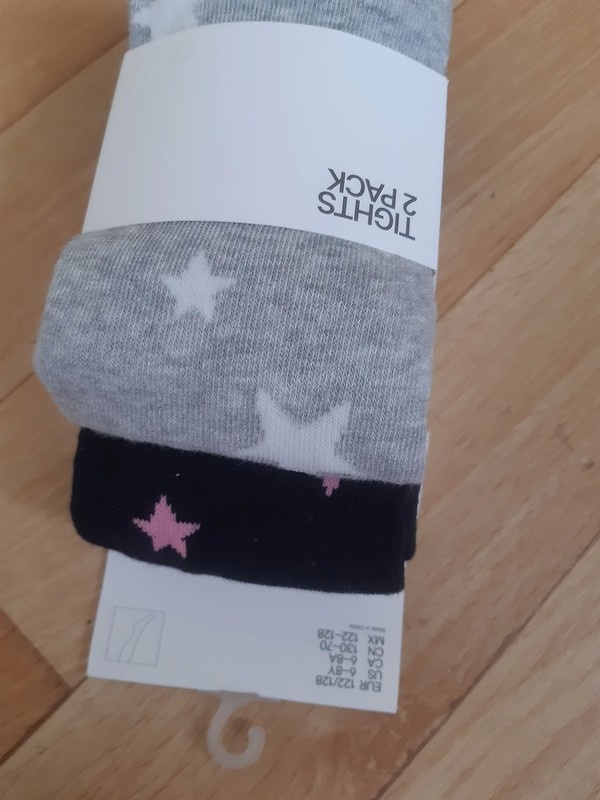 Dvoje nové punčocháče H&M, vel.122/128
