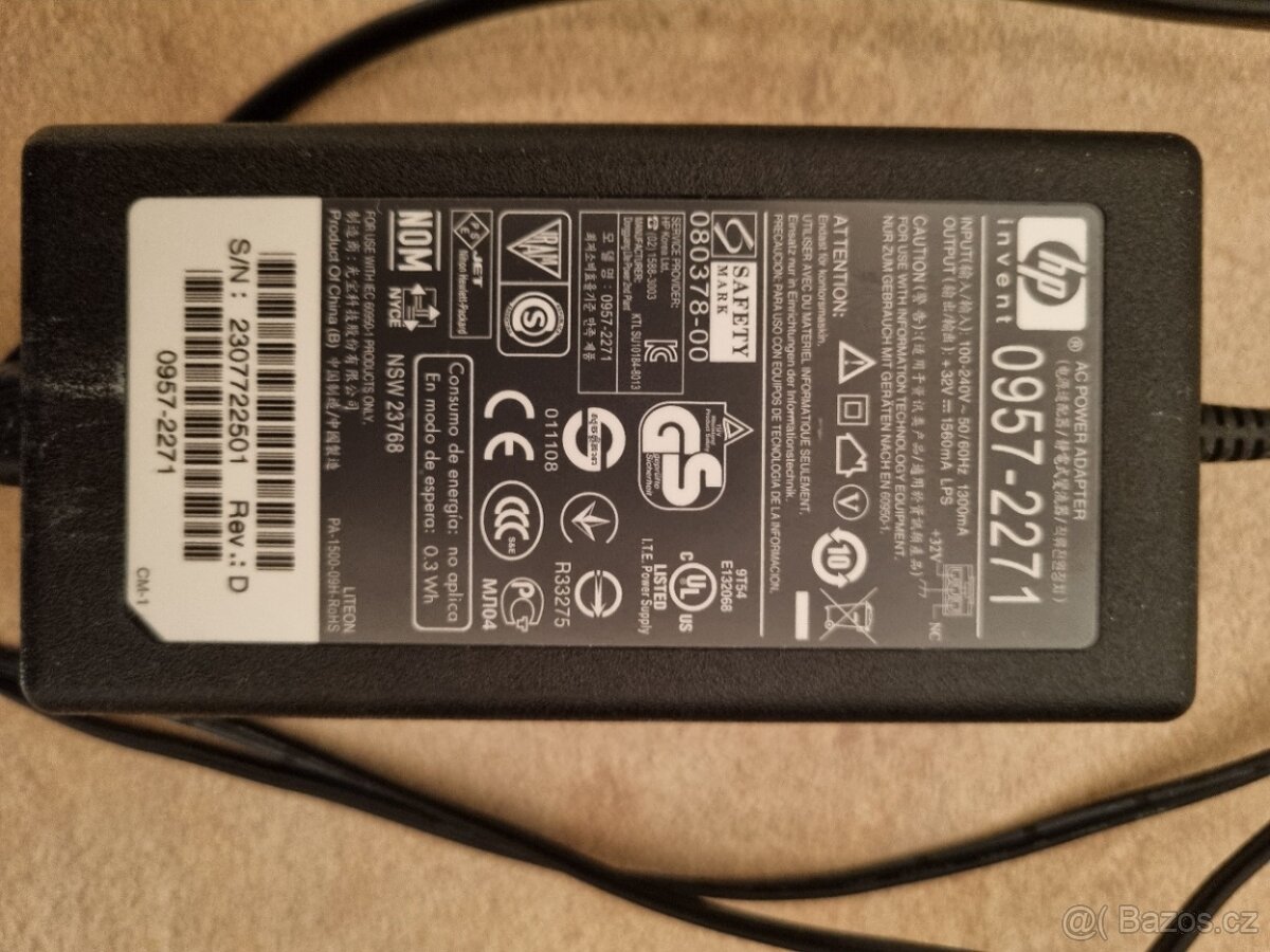 Napájecí adaptér k tiskárně HP
