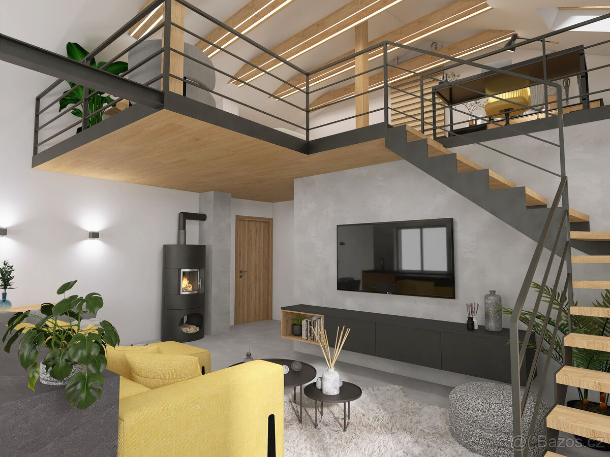 Prodej bytu 3+KK loft 95,1 m², parkovací stání, Švábenice