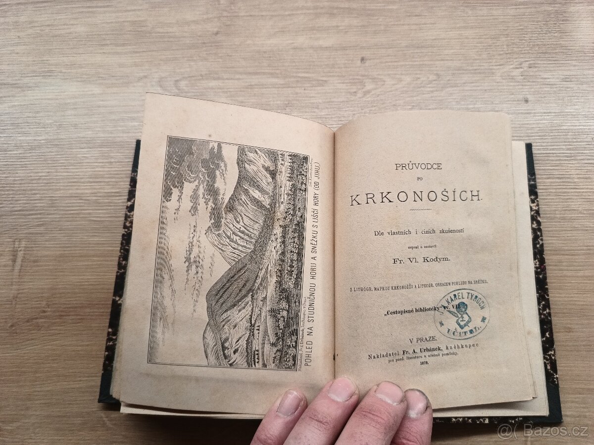 4 knihy v 1zv. Prúvodce po Krkonoších 1878, Rožňov 1878, Víd