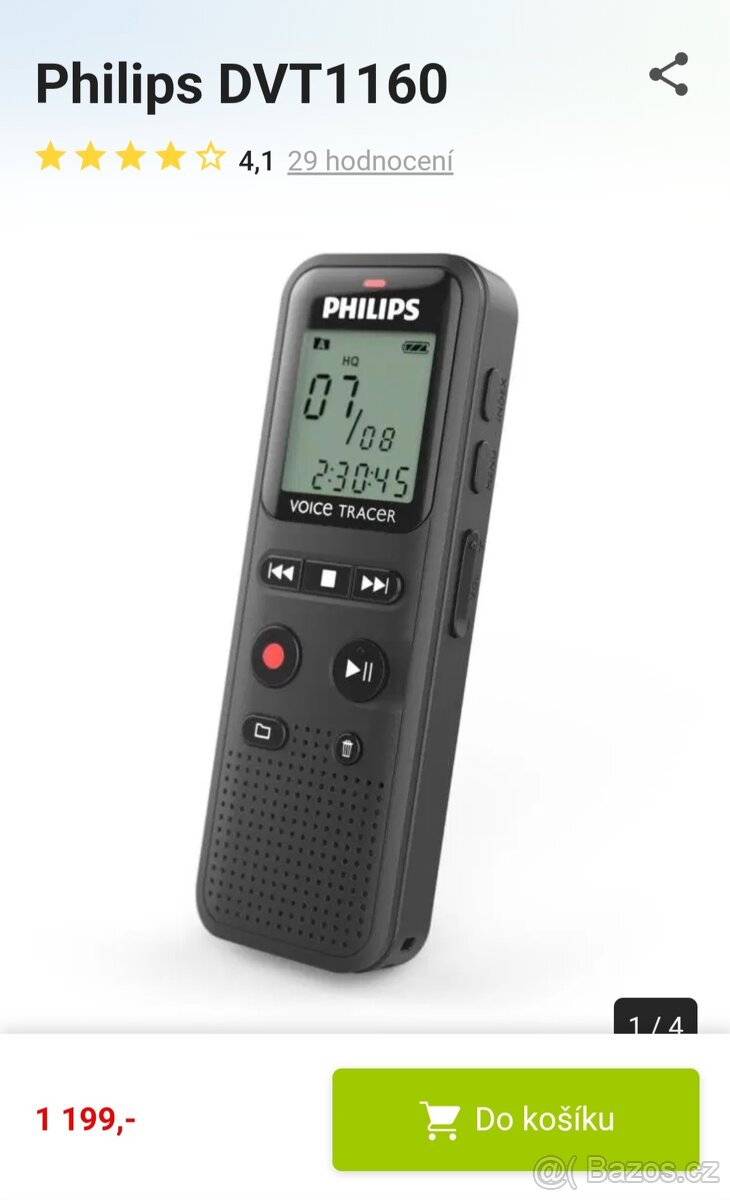 Prodám diktafon philips DVT1160