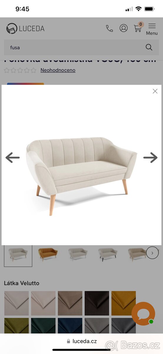 Dvoumístná pohovka