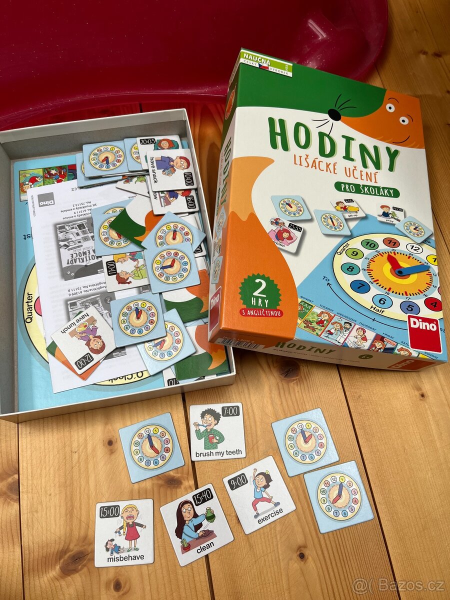 Desková hra na naučení hodin a procvičování angličtiny
