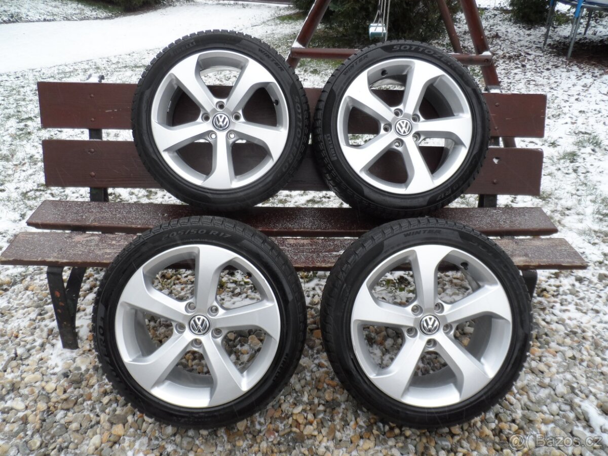 Originál Alu VW +Zimní Pneu Pirelli 205/60/16, ET 48 5X112