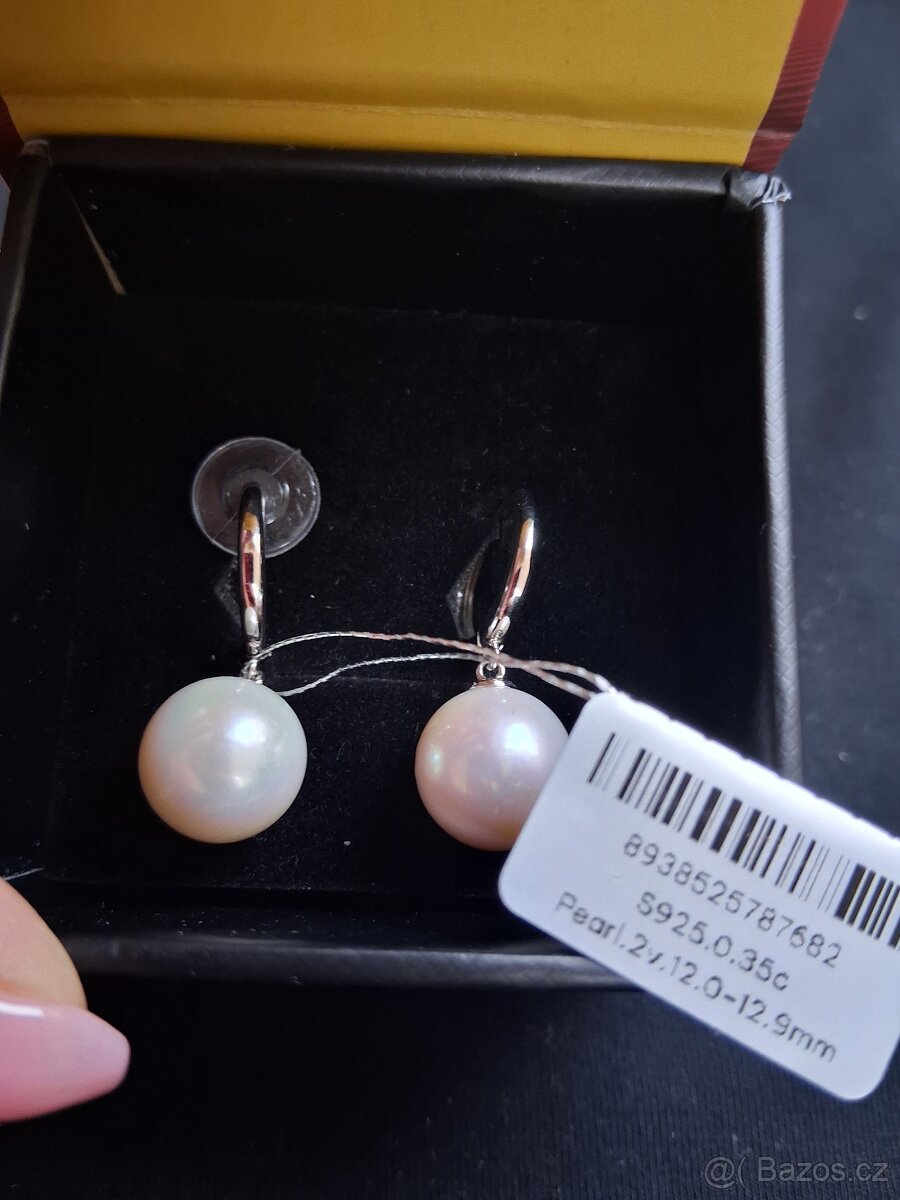 Naušnice s přírodní perlou nové