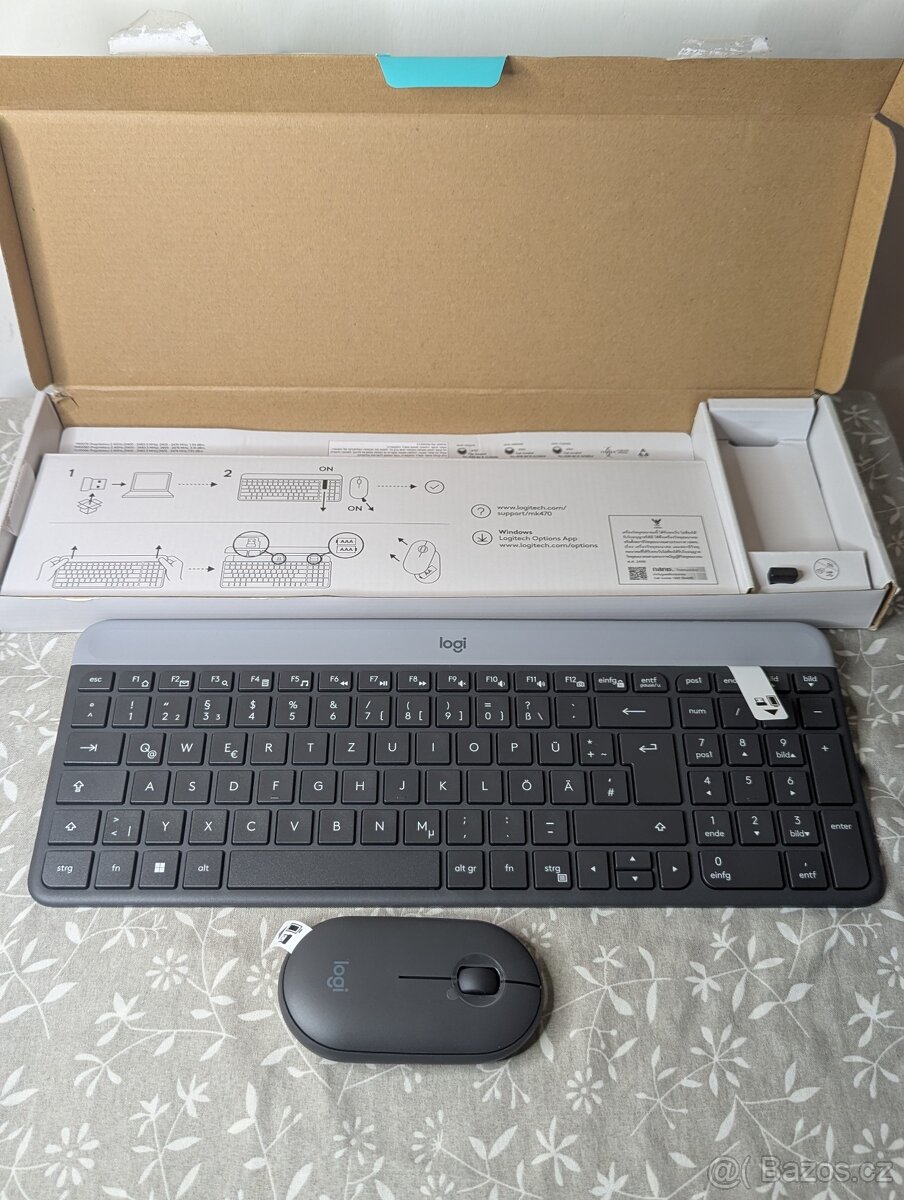 Set Klávesnice a myš Logitech Slim Wireless Combo MK470