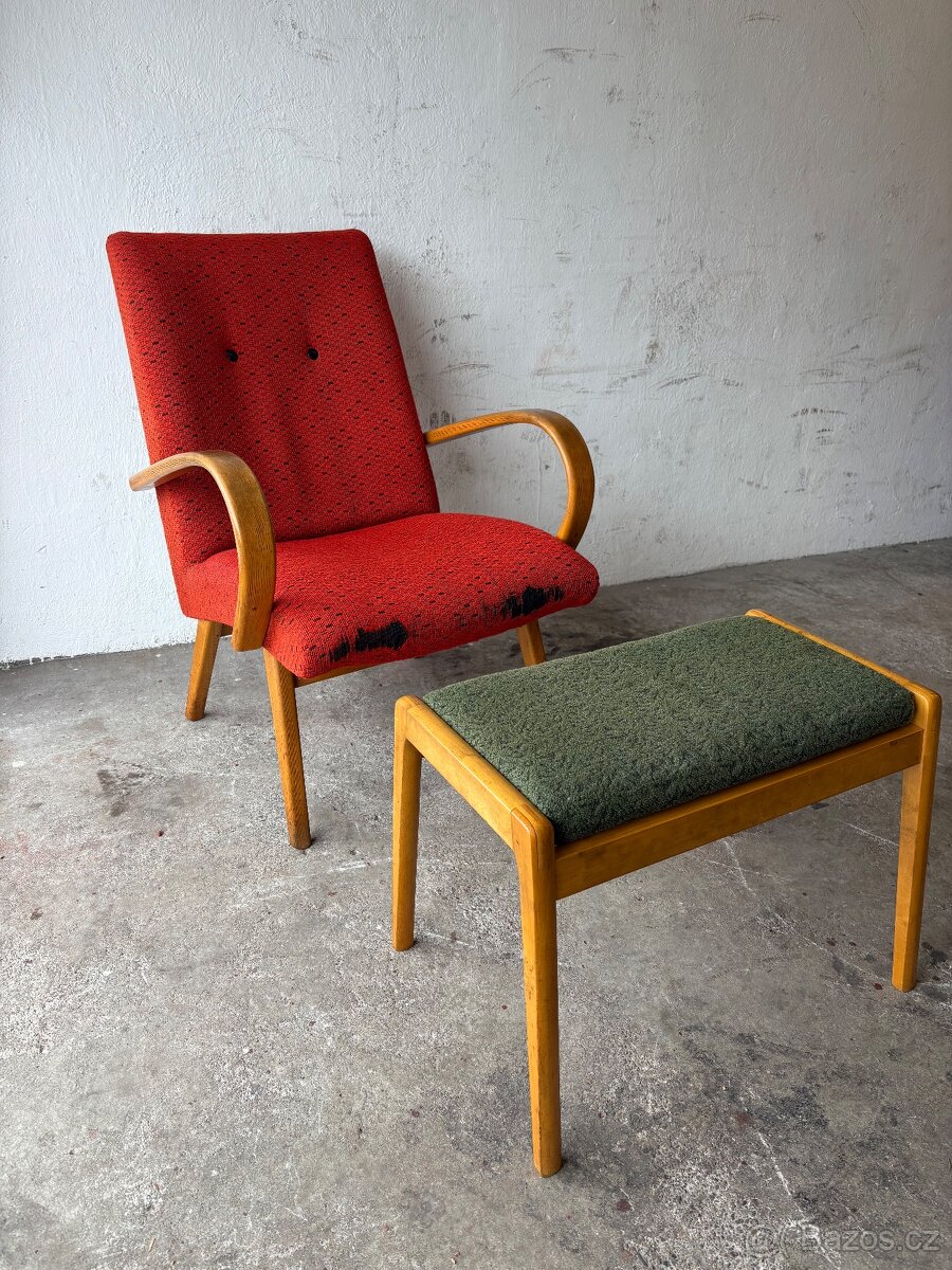 Retro křeslo s podnoží