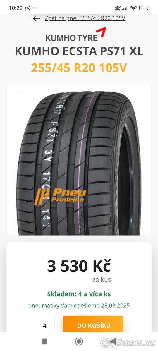 Letní pneumatiky značky Kumho