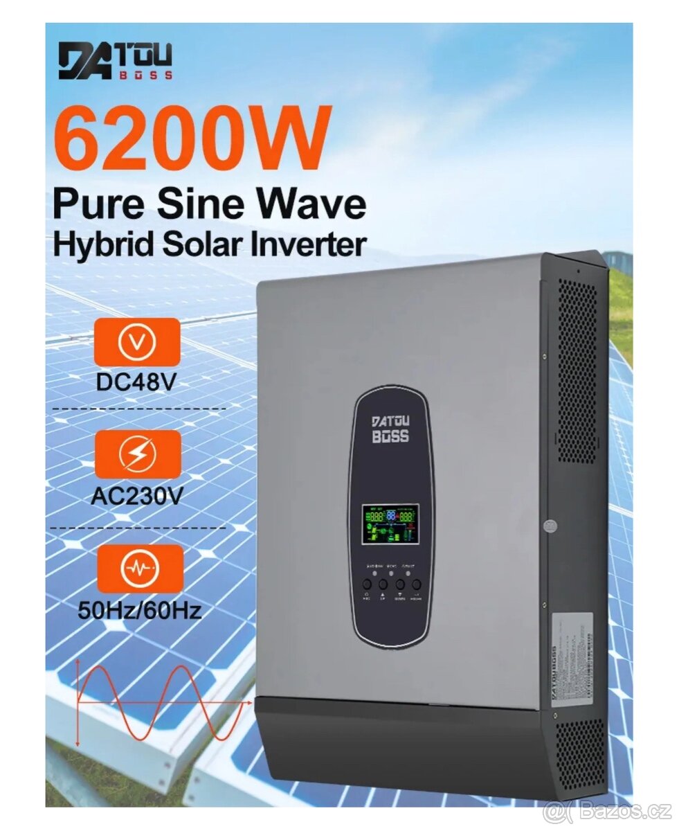 Hybridní solární střídač, výkon 6200W
