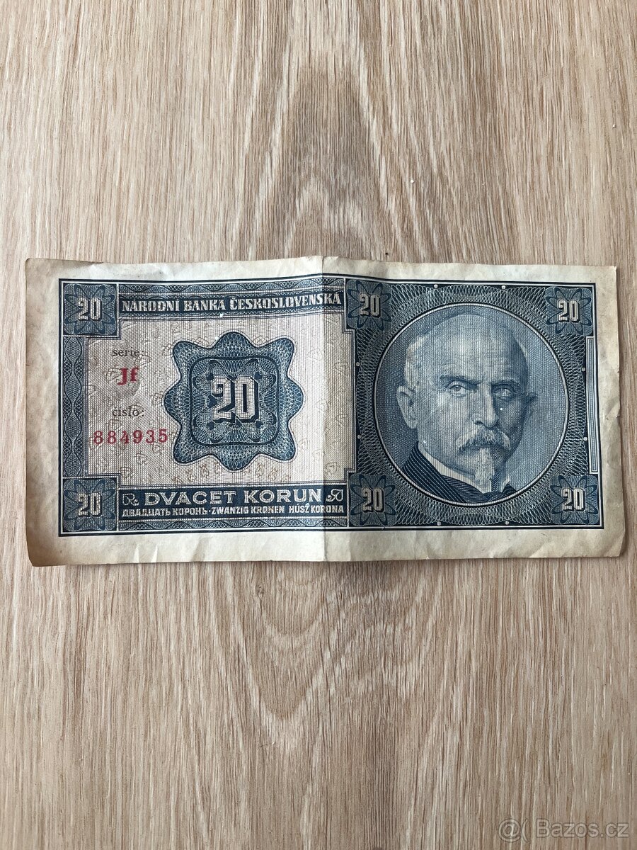 20 korun série JF, A. Rašín, M.R.Štefánik. RARE