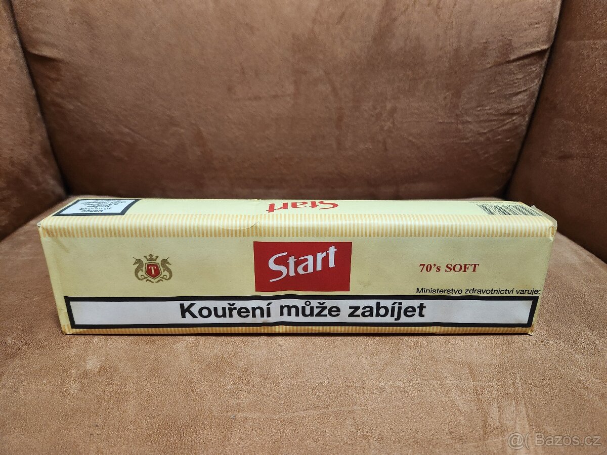 Retro kartón cigaret ŽLUTÉ START bez filtru
