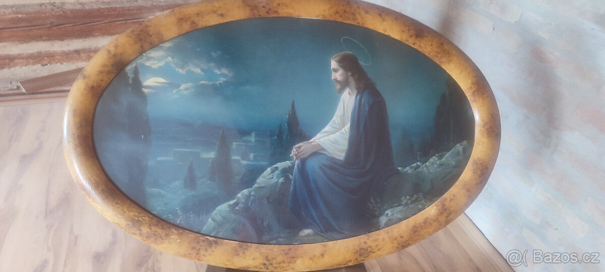 STARÝ OBRAZ SE SVATÝM MOTIVEM - JEŽÍŠ KRISTUS NAD JERUZALEME