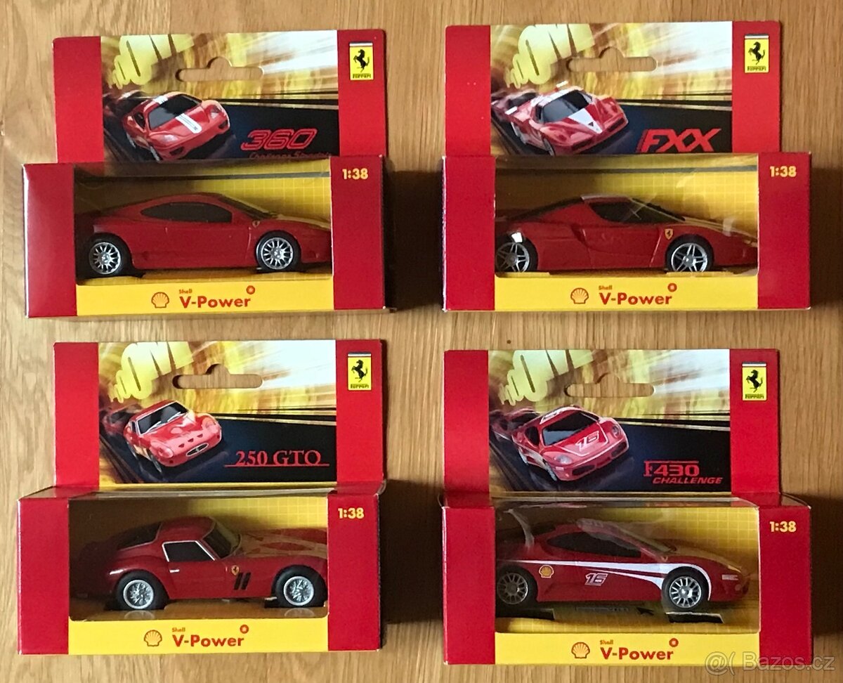 Modely 1:38 Ferrari 360 • 250 GTO • FXX • F430 Challenge
