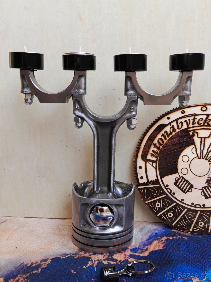 Svícen z motorového pístu - Autonábytek Kovář