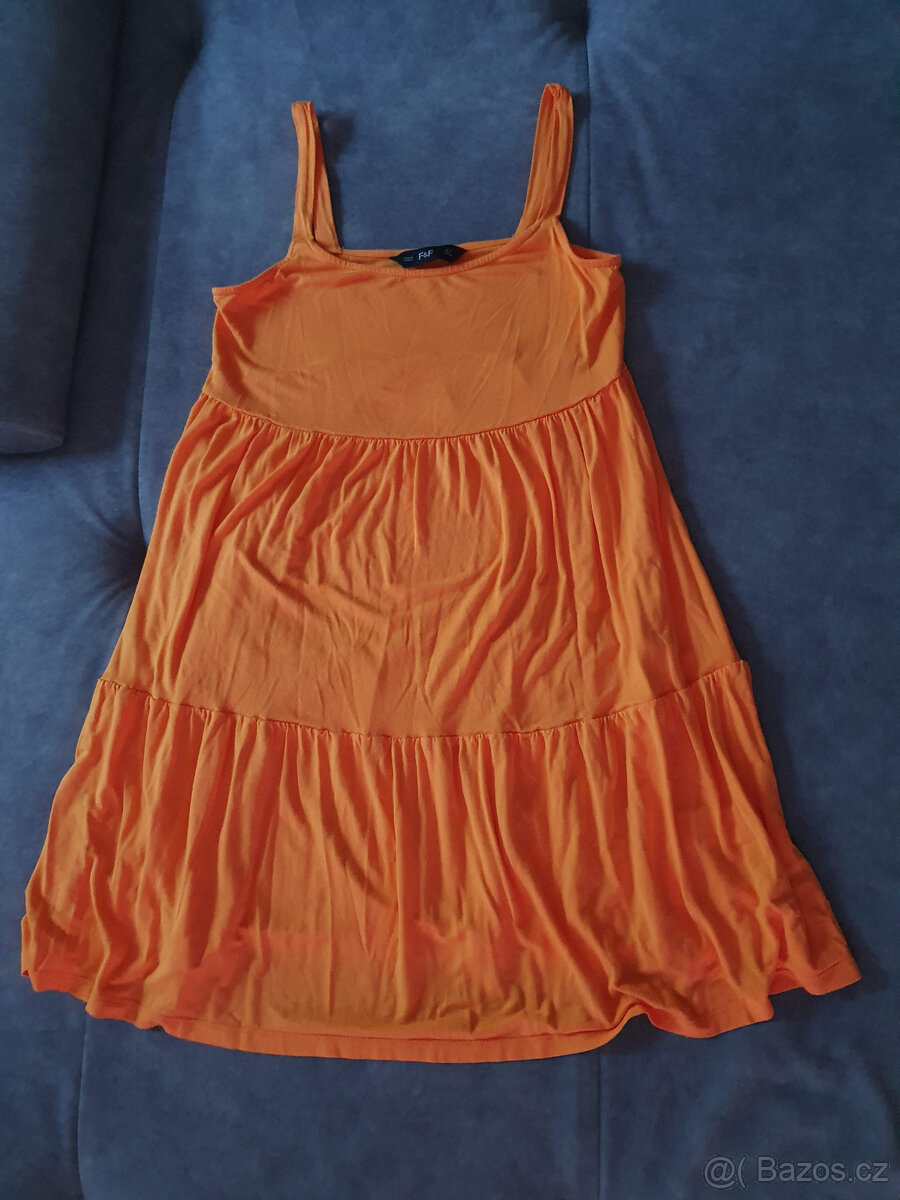 F&F krátké oranžové letní šaty, vel. 38