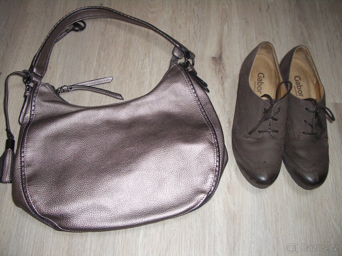 Dámské kožené boty vel.37,5 a kabelka zn.GABOR TOP stav