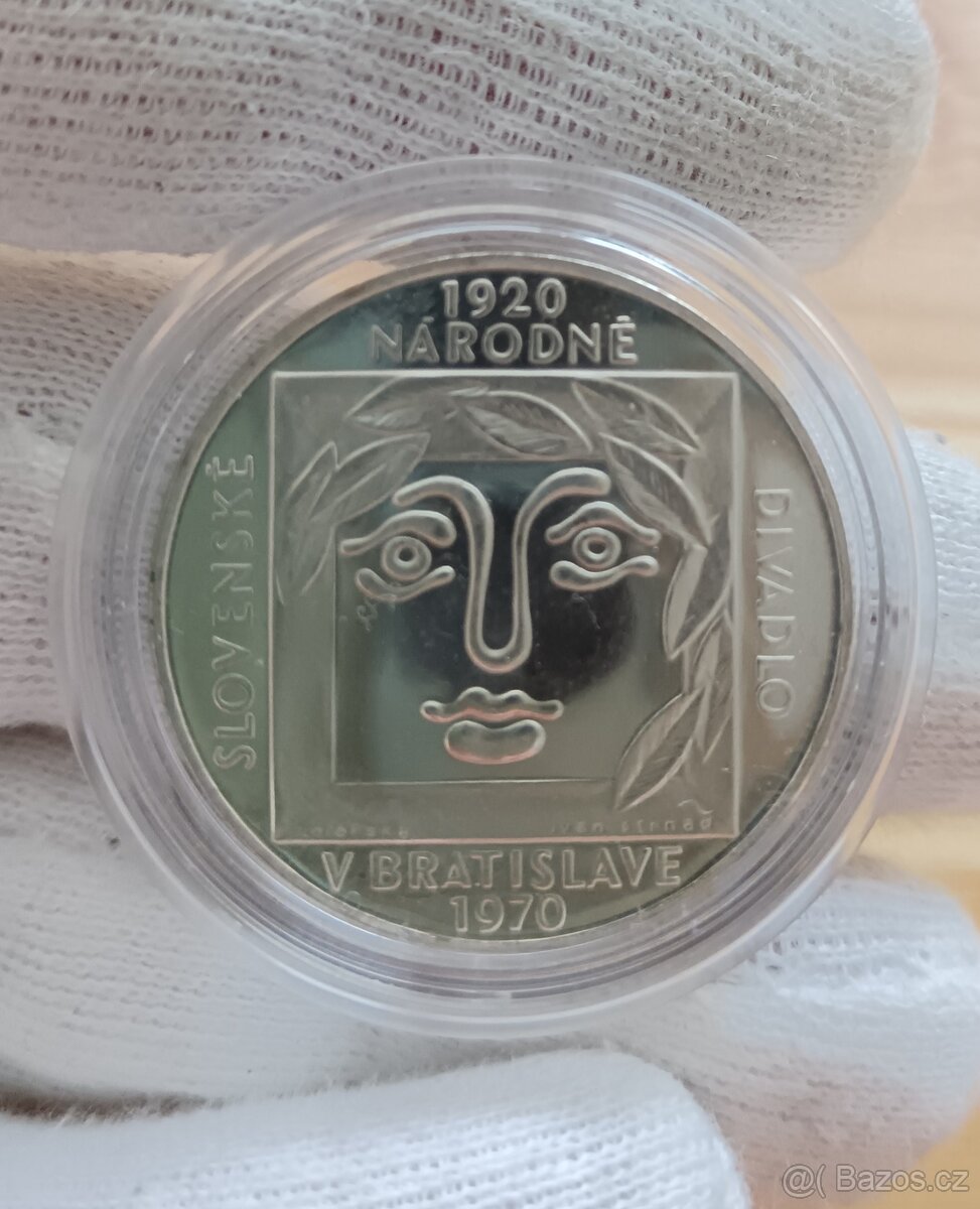 AG pamětní 25kčs 1970 Proof provedení Slovenskéivadlo v Brat