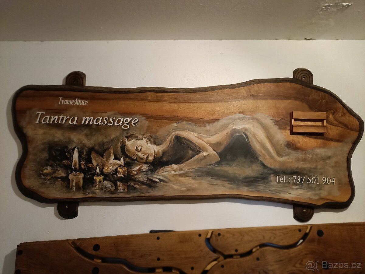 Obraz, reklama, ořechové dřevo