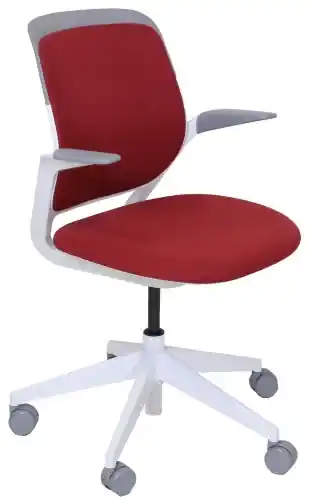 Židle/křeslo konferenční kolečková, červeno bílá