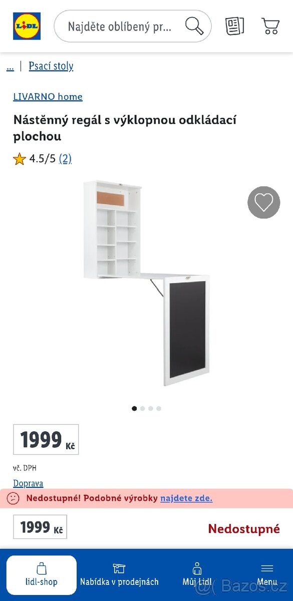 Nástěnný sklápěcí stůl