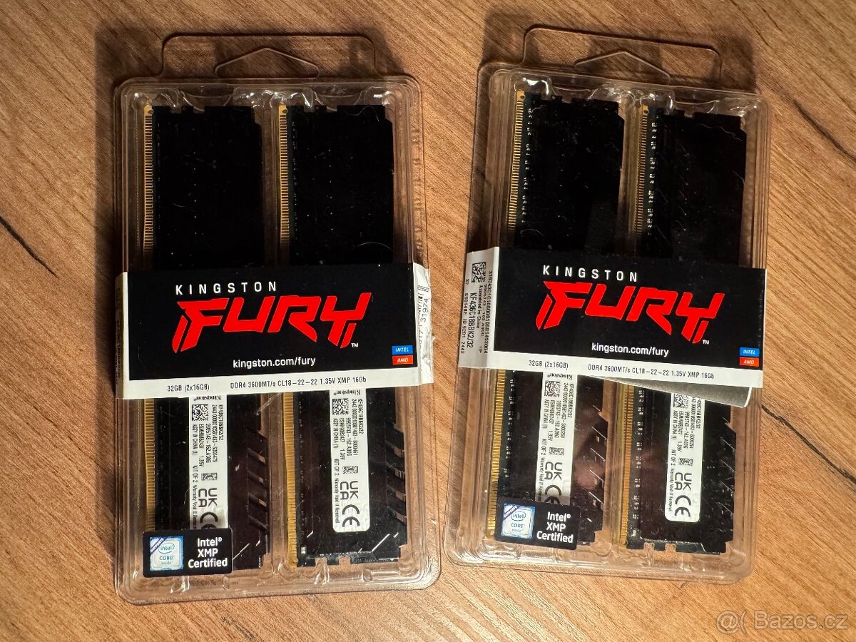 Kingstone Fury 2x 32GB Kit DDR 4 3600mhz CL 18 Beast Blak