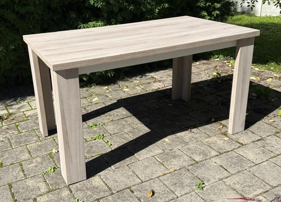 Šedý kuchyňský stůl 140 x 80 cm