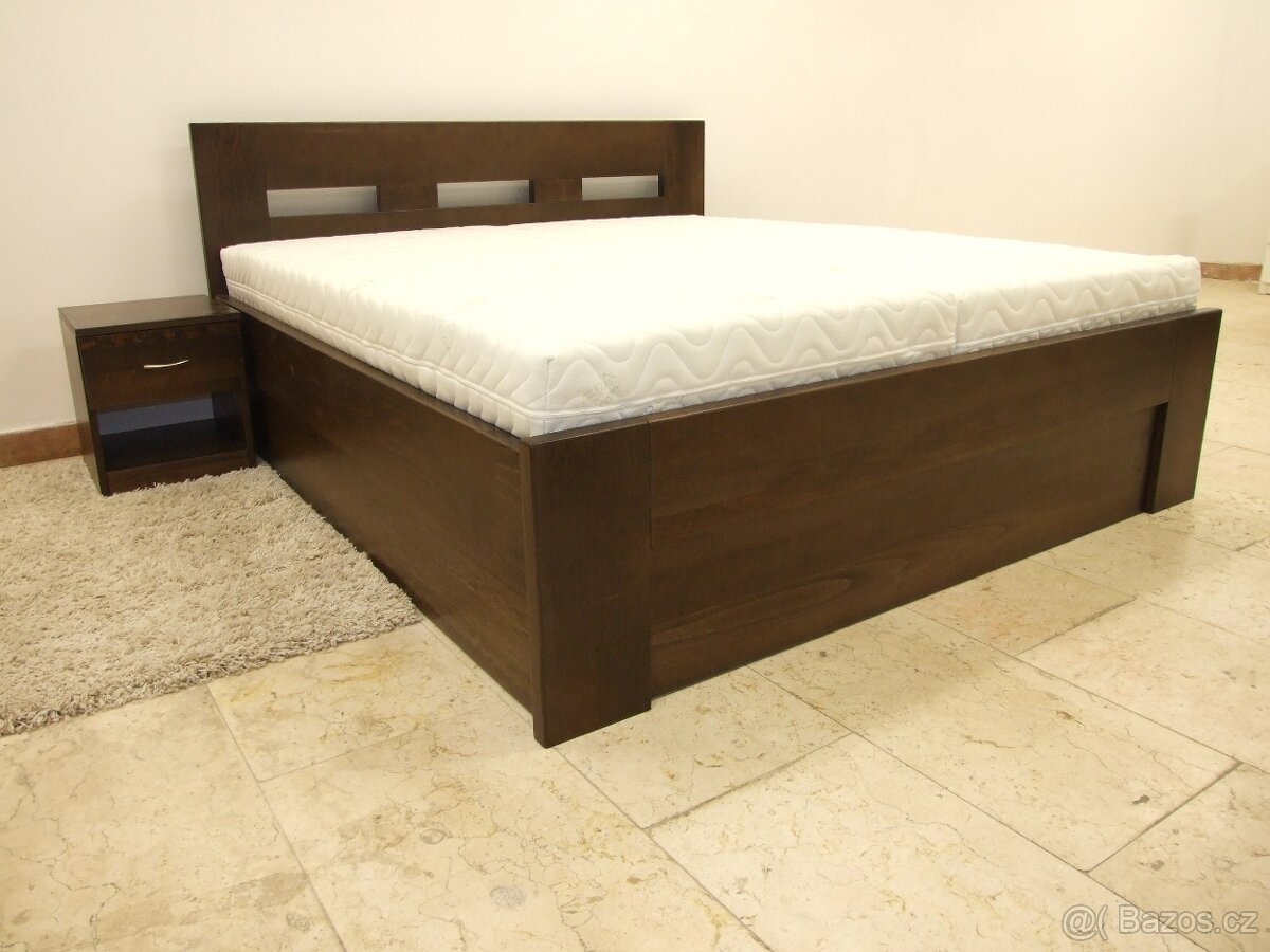 Nová dubová masivní dřevěná postel, nosnost 700 kg,vč.montáž