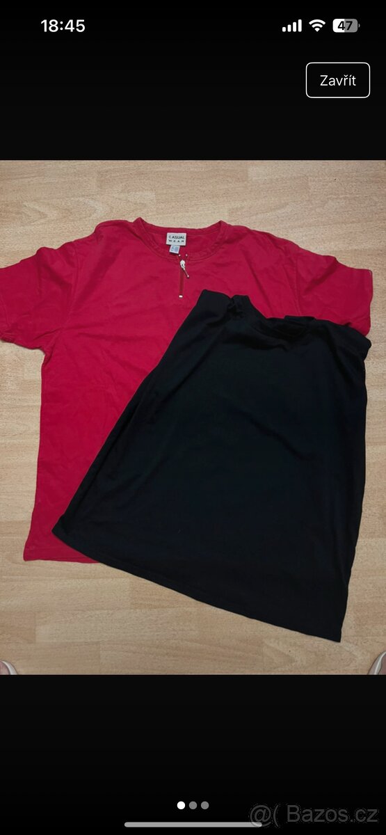 Malinové tričko XXL + černý top zdarma