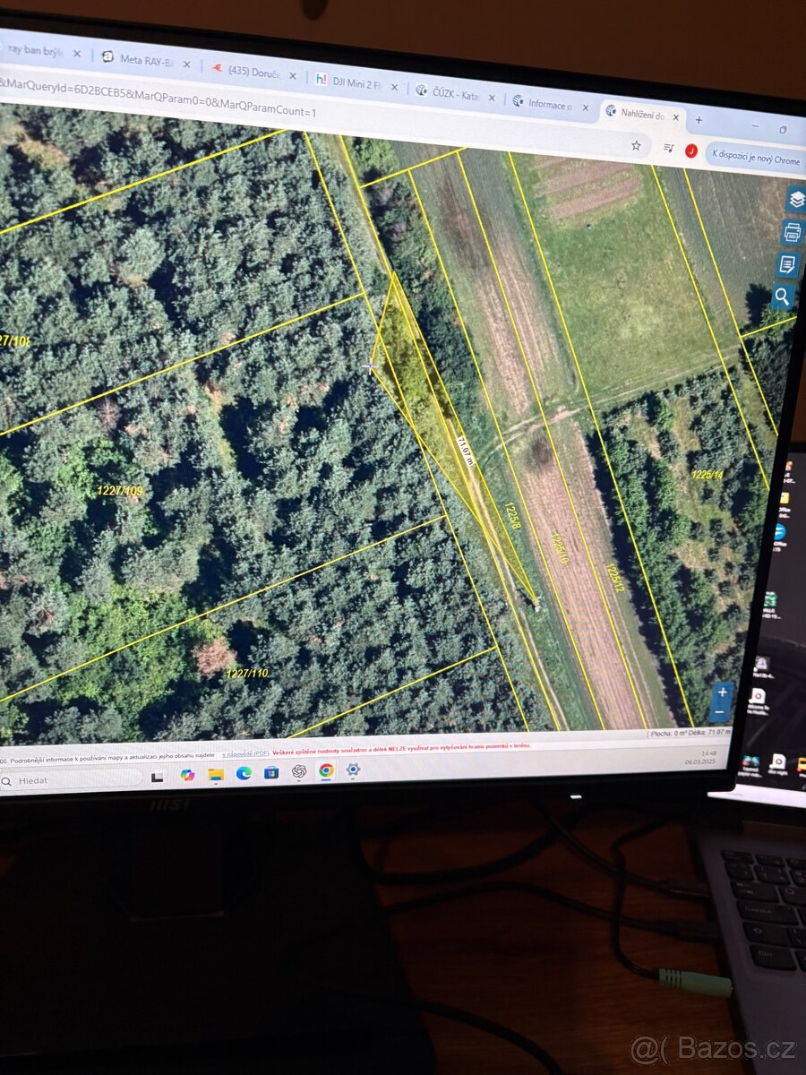 lesní pozemek v Břeclavi možnost elektriky a chaty