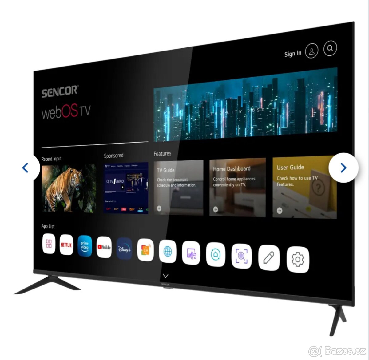 Nové LED SMART TV, 65" (164cm) Sencor SLE 65US802TCSB