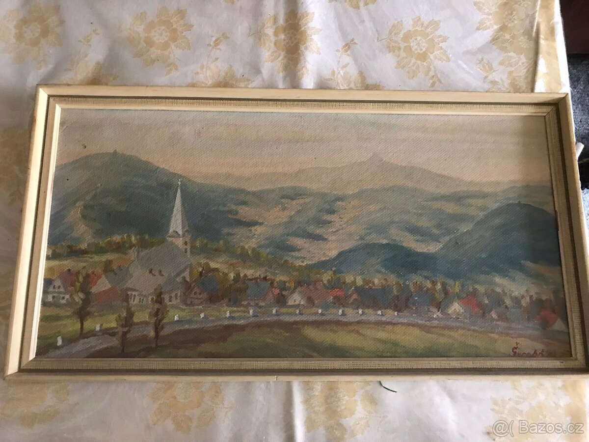 Starý obraz malíře Škrobálka z roku 1971
